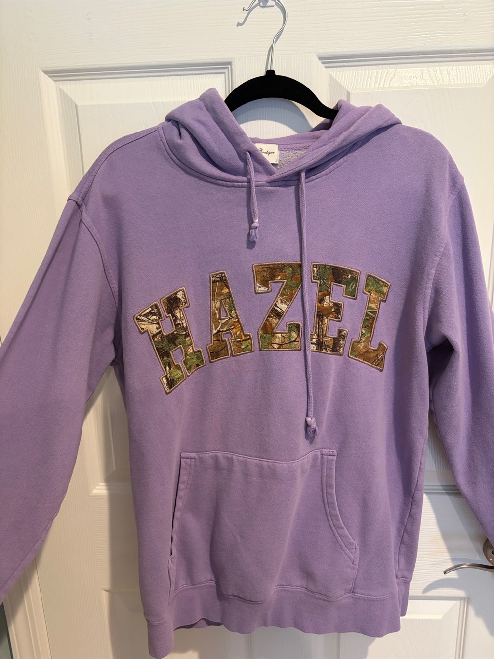Hazel Boutique Purple Camo Patterned Pullover Sweatshirt